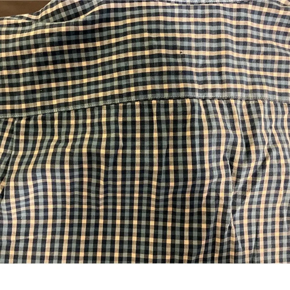 Tailored by J. Crew Button Up M Long Sleeve Shirt Plaid Blue Button Down Collar
